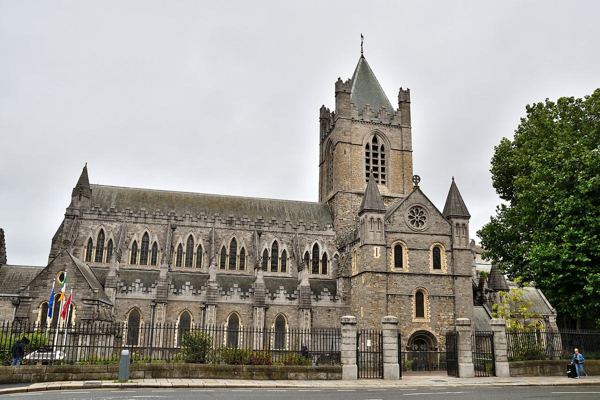 The exterior and tower of Christ Church Cathedral in Dublin