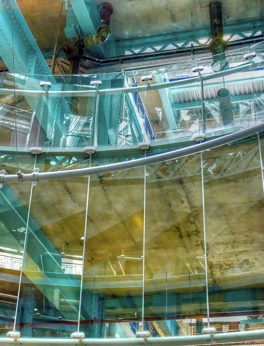The glass and steel interior of the Guinness Storehouse