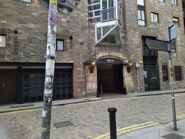 Jameson Distillery Bow St entrance across the street