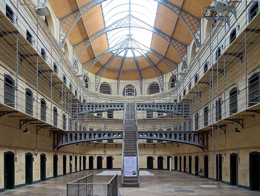 The skylit Victorian cell hall inside Kilmainham Gaol