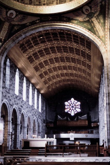 A view through the cathedral interior in March 1998