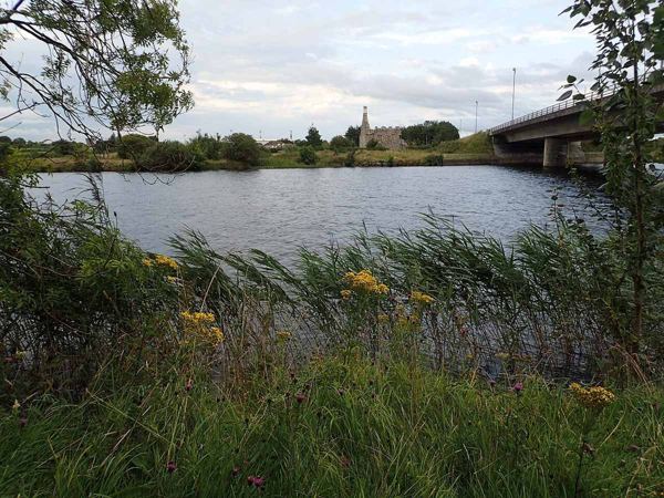 Looking across the River Corrib towards Terryland Castle from the campus side in August 2024