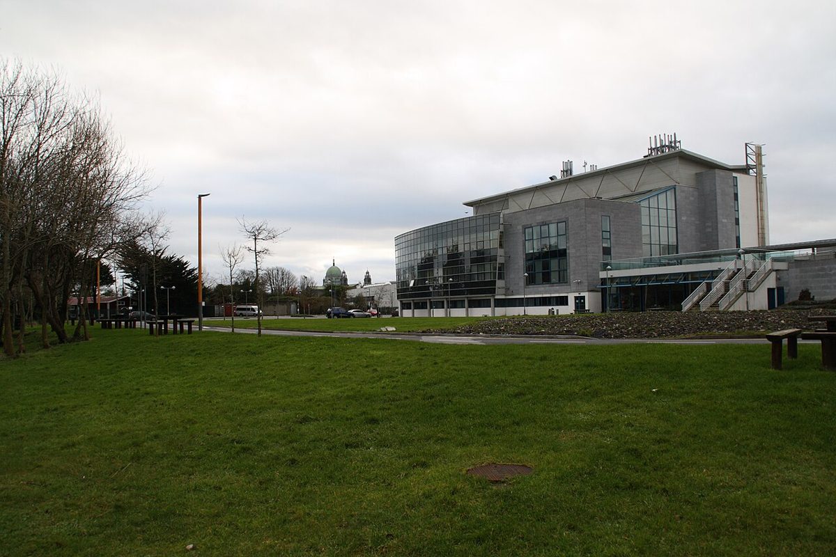 South-campus grounds with the cathedral dome beyond in December 2011