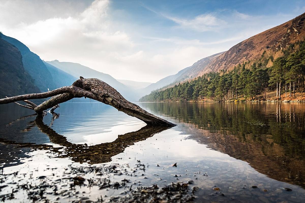Glendalough Upper Lake and surrounding hills