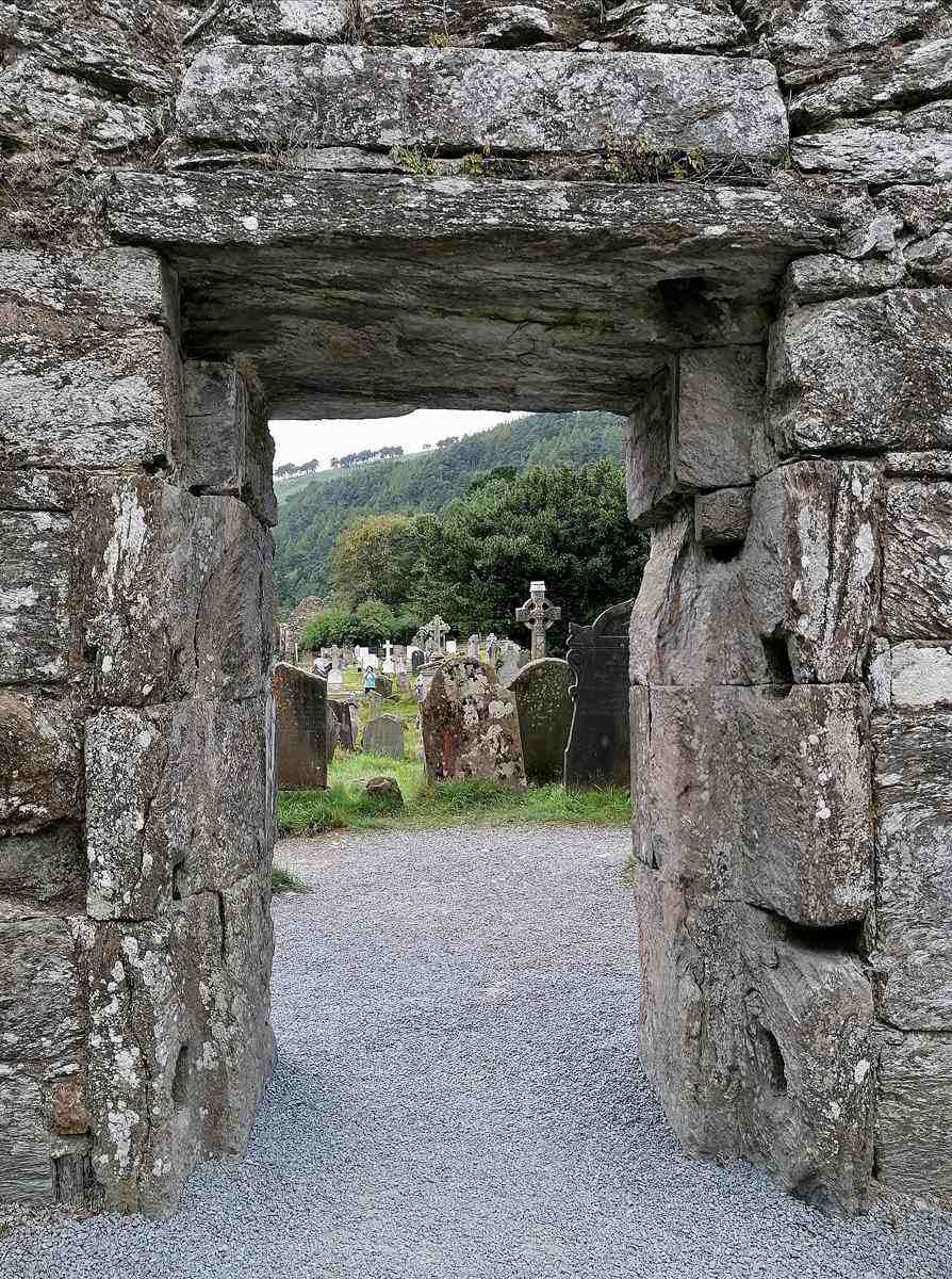 The west doorway of Glendalough Cathedral from inside