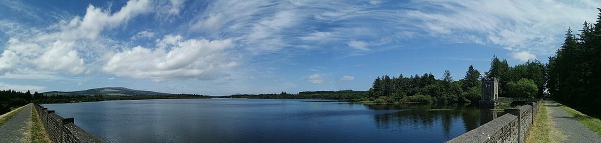 A wide panorama of the Upper Vartry Reservoir
