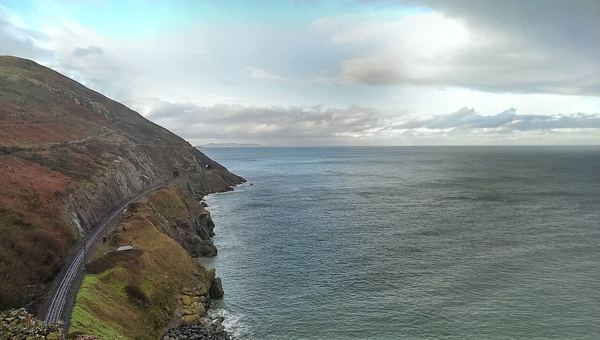 A historical view along the Bray to Greystones coastal route