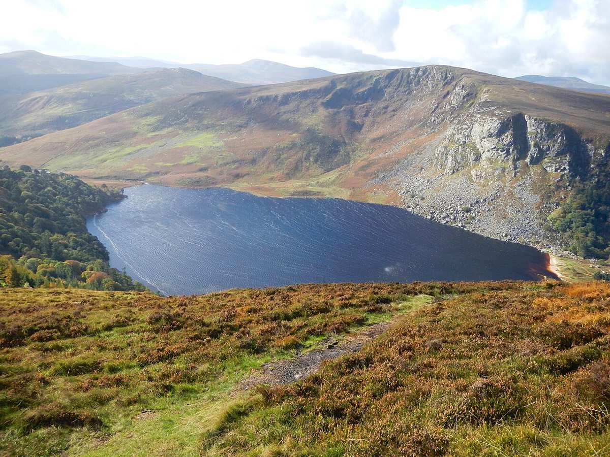 Lough Tay below the mountain slopes of Luggala