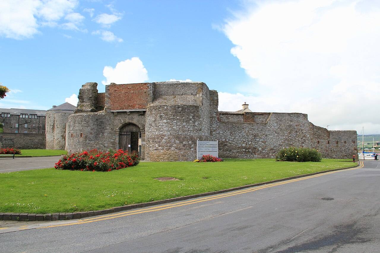 Dungarvan Castle beside the town road