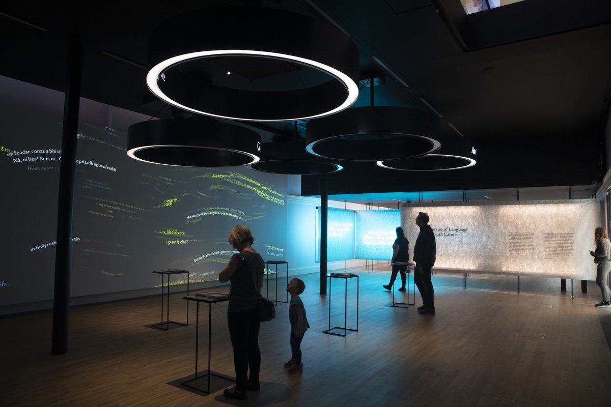 A wide view of MoLI’s Riverrun of Language installation
