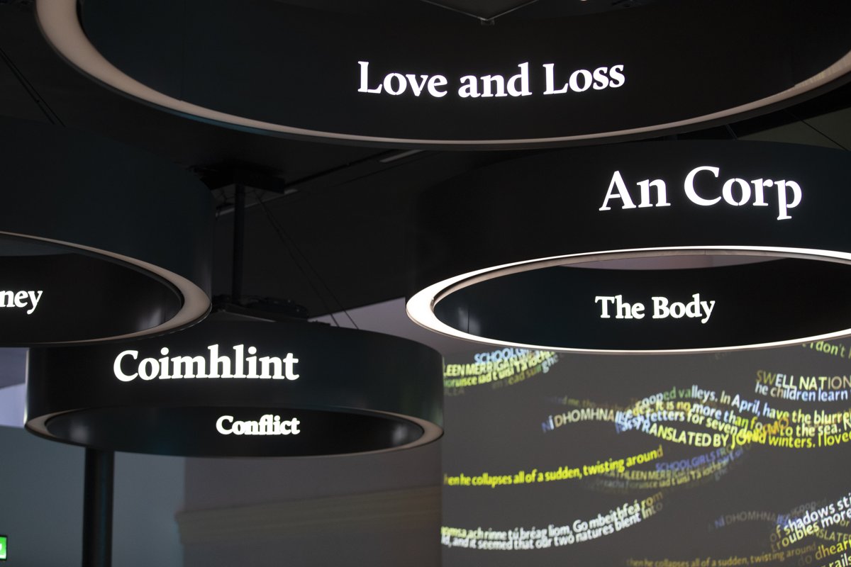 Lettering in MoLI’s Riverrun of Language exhibition
