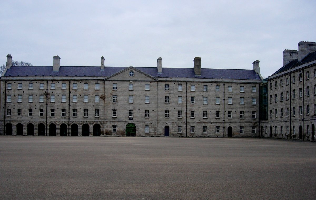 The open courtyard of Collins Barracks