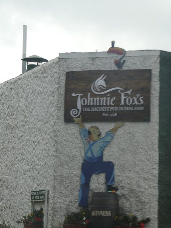 Johnnie Fox’s pub sign.