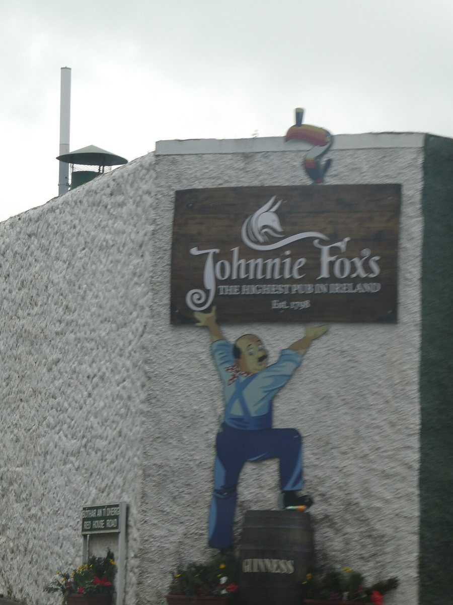 Johnnie Fox’s pub sign.