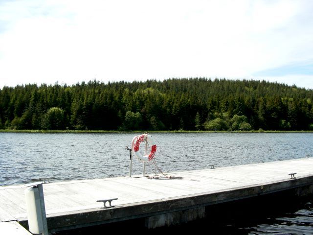 Acres Lough and jetty near Drumshanbo before the floating boardwalk
