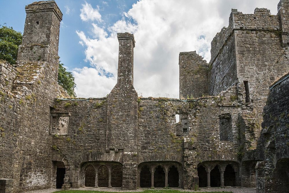 The surviving arcade and stone walls inside Bective Abbey