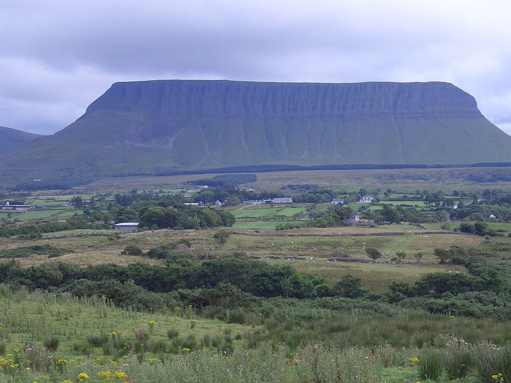 Benbulben’s limestone mountain profile in County Sligo