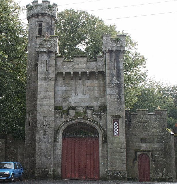 Stone entrance gateway at Borris House