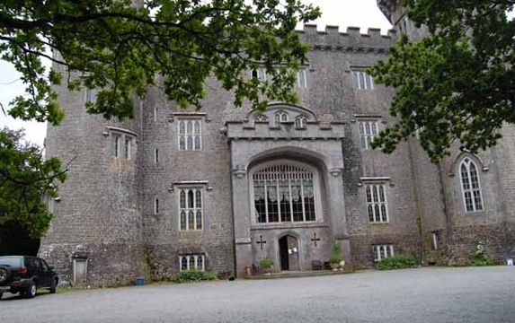 The Gothic entrance front of Charleville Castle