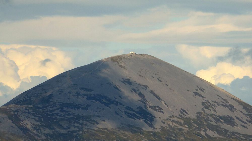 Croagh Patrick rising above the Mayo landscape