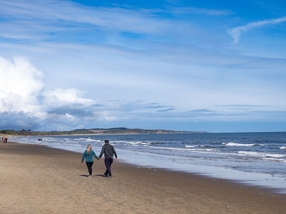 Sand and sea at Curracloe Beach in County Wexford