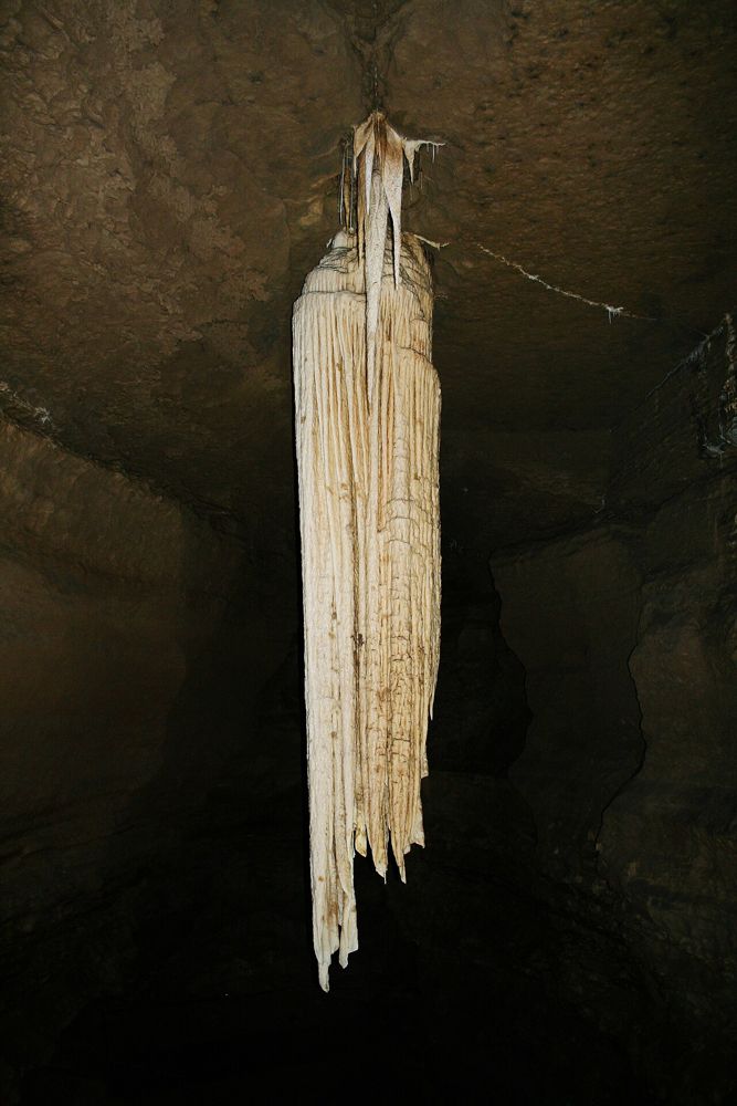The hanging stalactite inside Doolin Cave