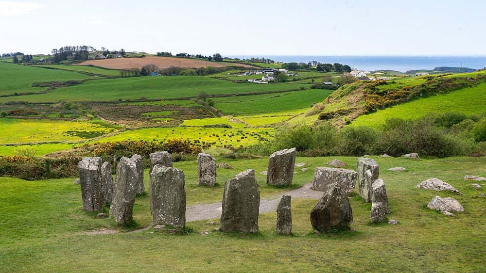 Drombeg Stone Circle in its rural Cork setting