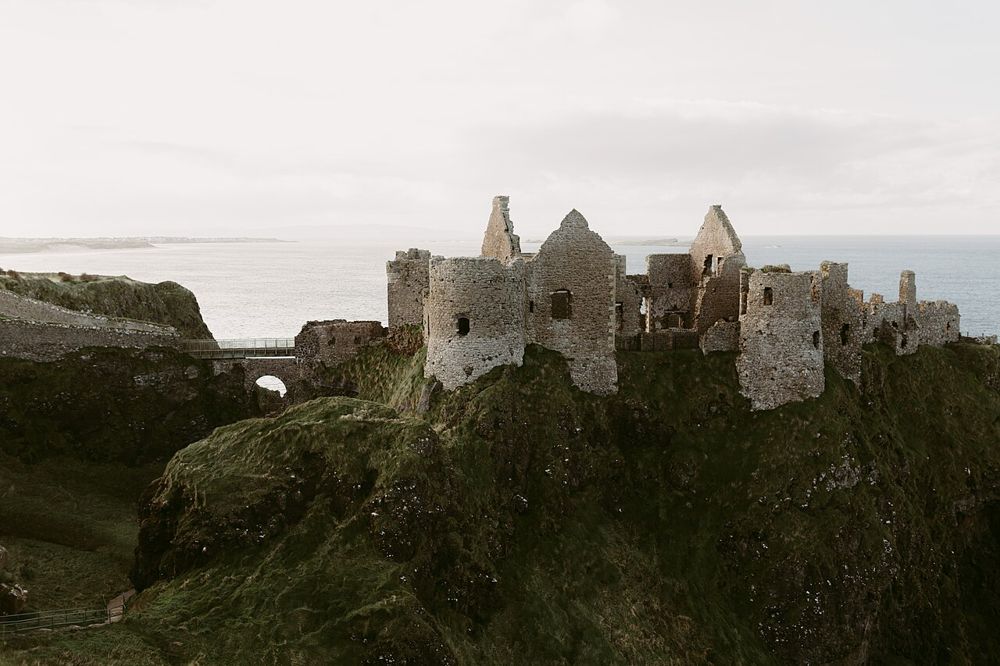 Dunluce Castle above the rocky coast