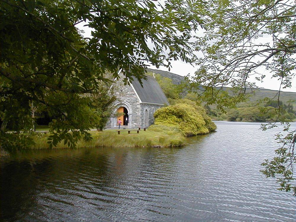 Lake and mountain setting at Gougane Barra