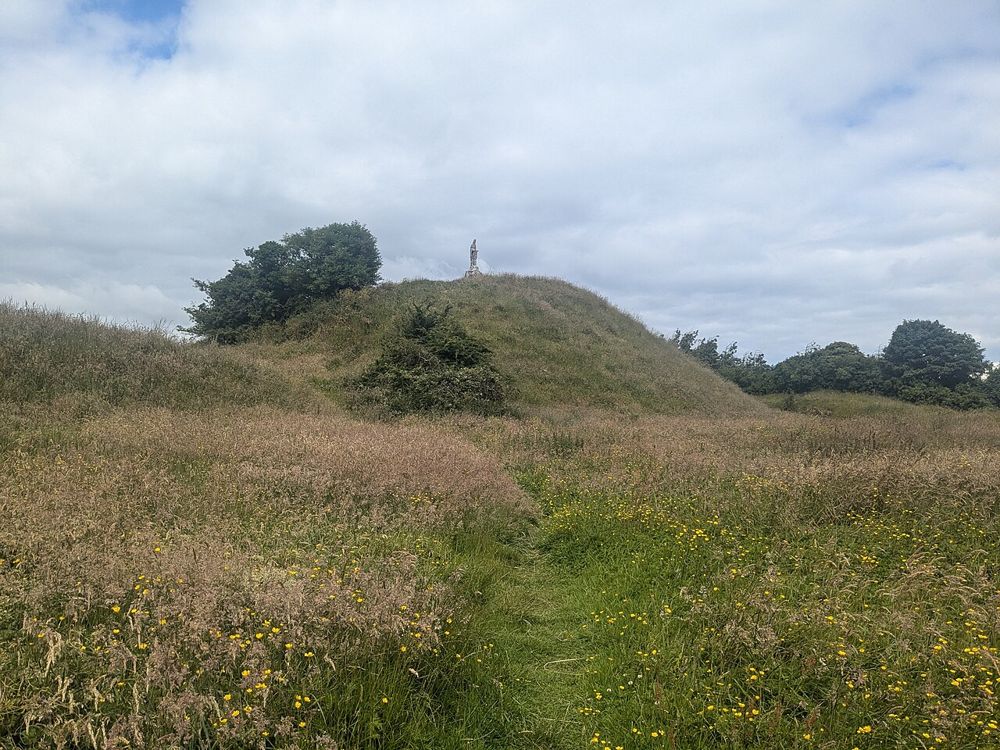 The grassy earthwork of Granard Motte