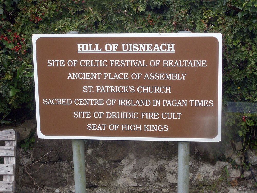 The Hill of Uisneach site sign beside the entrance