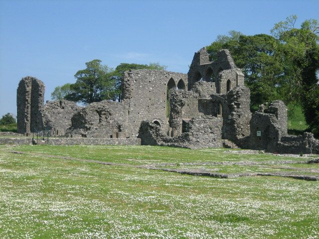 The stone ruins of Inch Abbey