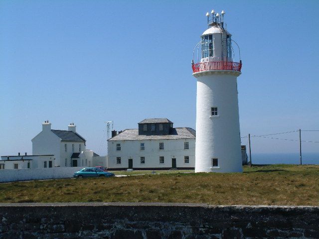 White lighthouse tower at Loop Head