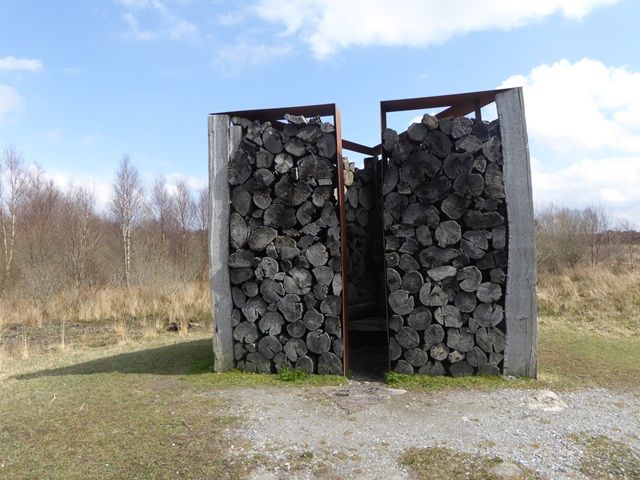 The Lough Boora Triangle sculpture in the discovery park