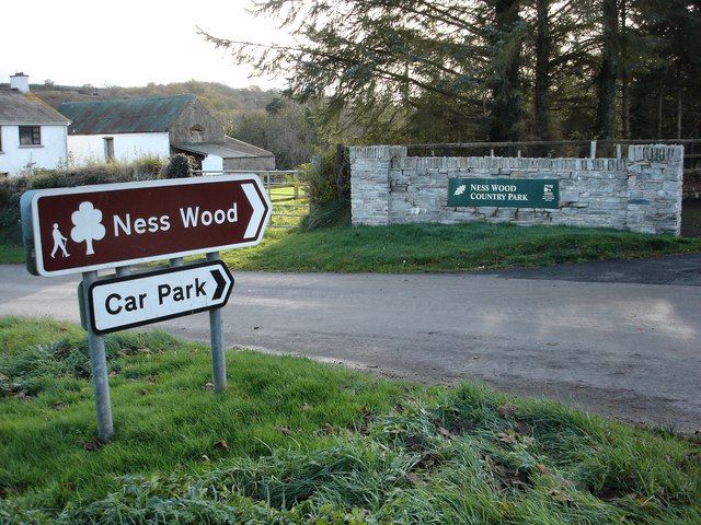 The entrance to Ness Wood, part of Ness Country Park