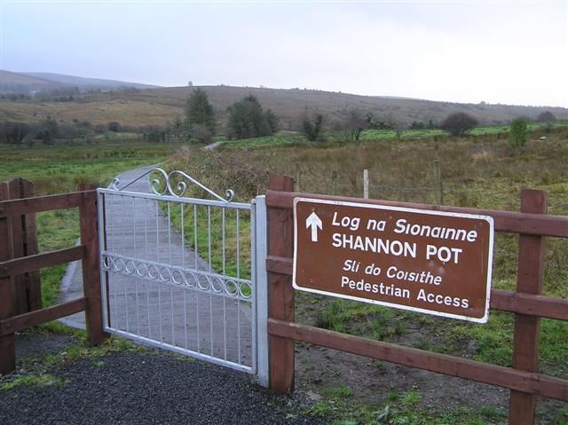 A gate and visitor sign at Shannon Pot