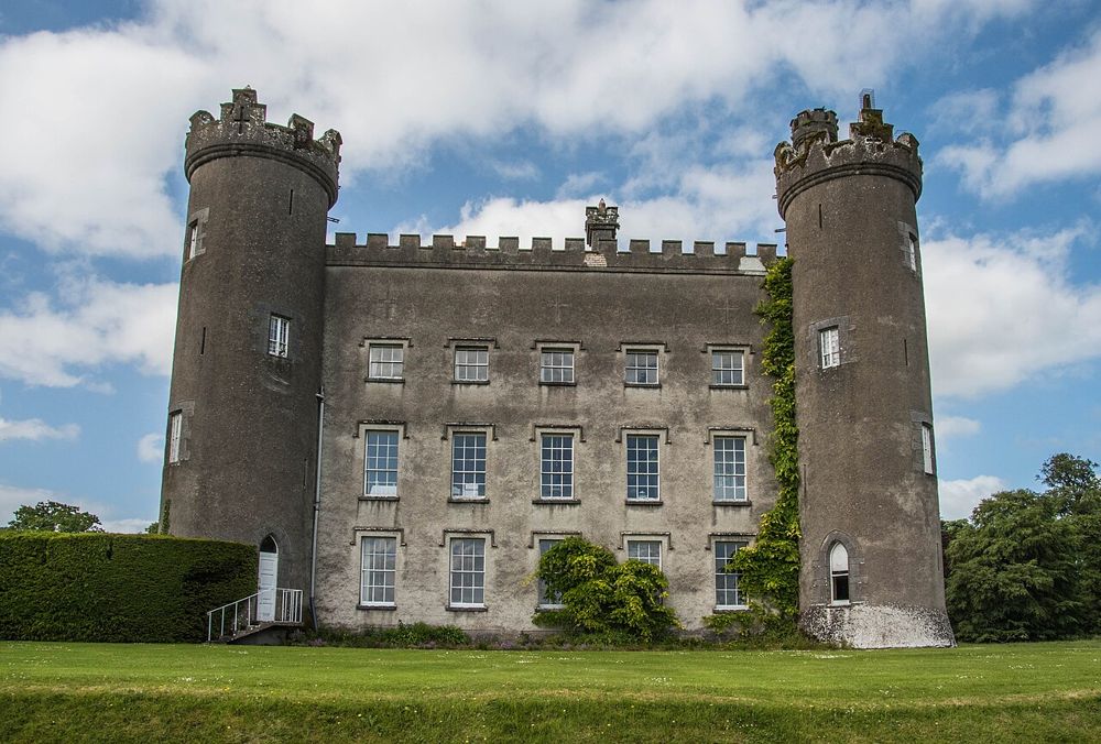 The castle exterior at Tullynally, seen from the surrounding grounds