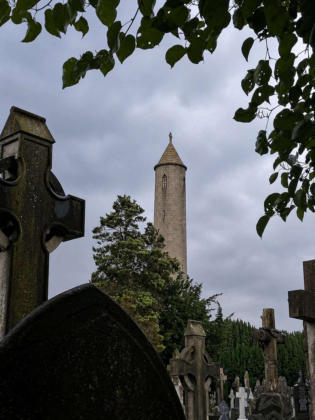 AI illustration of O’Connell’s round tower in Glasnevin Cemetery; museum interior not shown