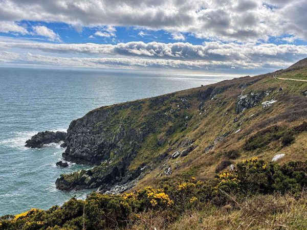 AI illustration of Howth Cliff Walk (Bog of Frogs Loop) based on a credited source photograph