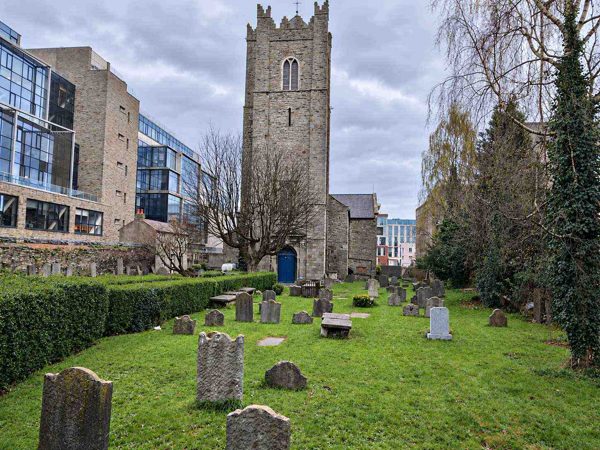 AI illustration of St Michan's Church based on a credited source photograph