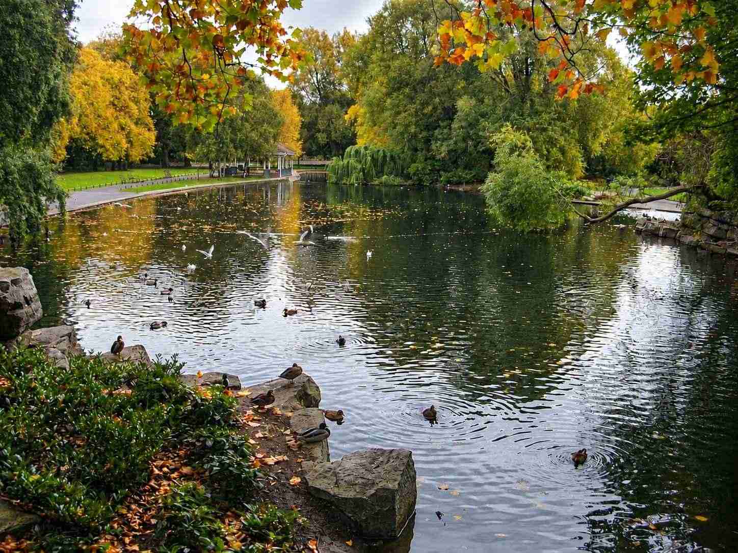 AI illustration of St Stephen's Green Park Loop based on a credited source photograph