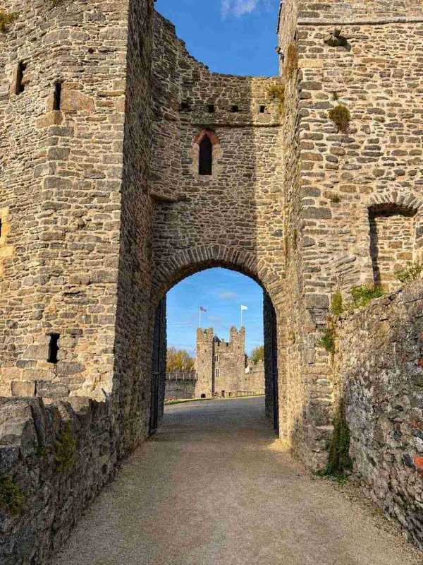 AI illustration of Swords Castle based on a credited source photograph