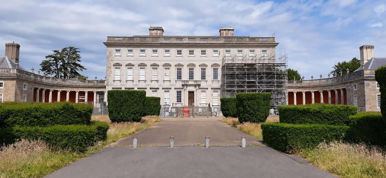 AI illustration of Castletown House with scaffolding visible in the source photograph