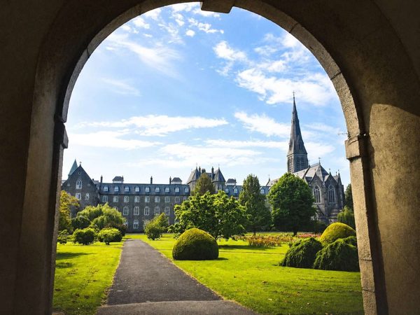 AI illustration of Maynooth Town & St Patrick's College based on a credited source photograph