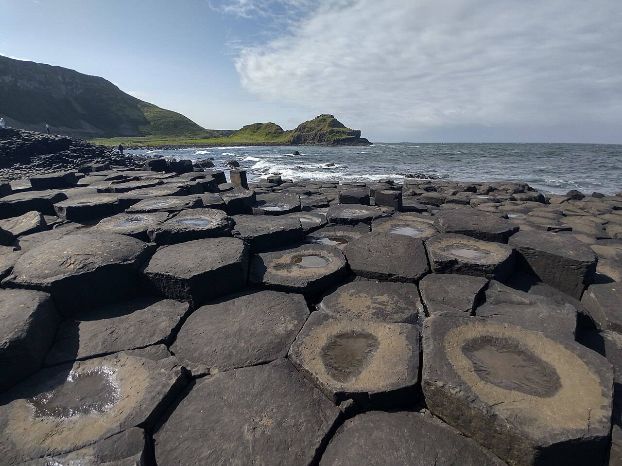 Basalt columns and sea at the Giant's Causeway