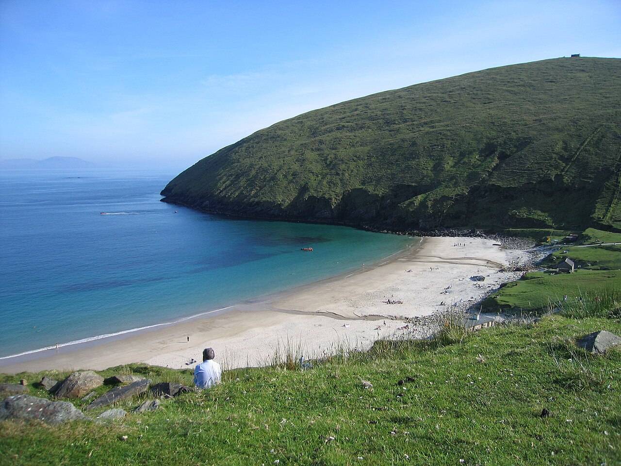 Keem Bay beach and headland on Achill Island