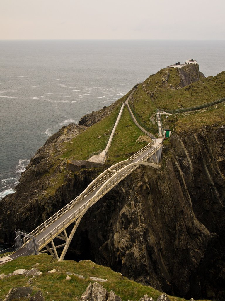 The bridge across the sea channel at Mizen Head