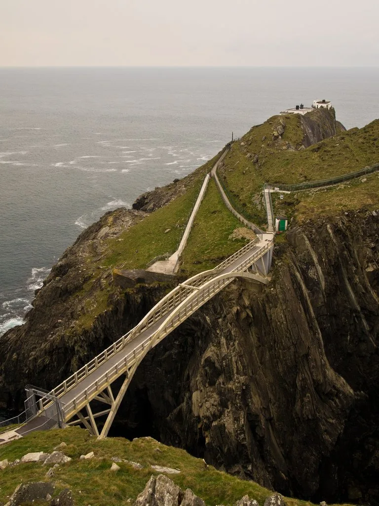 The bridge across the sea channel at Mizen Head