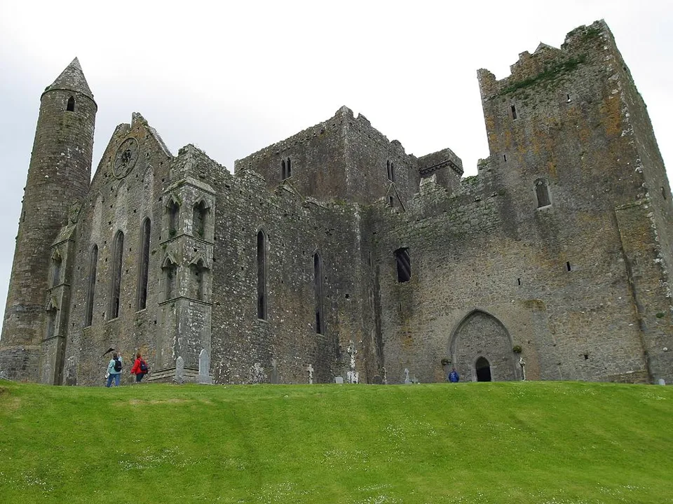 Historic stone buildings at the Rock of Cashel