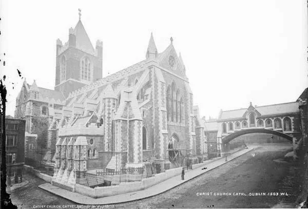 The exterior and tower of Christ Church Cathedral in Dublin